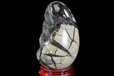 Septarian Dragon Egg Geode - Black Crystals #88311-2